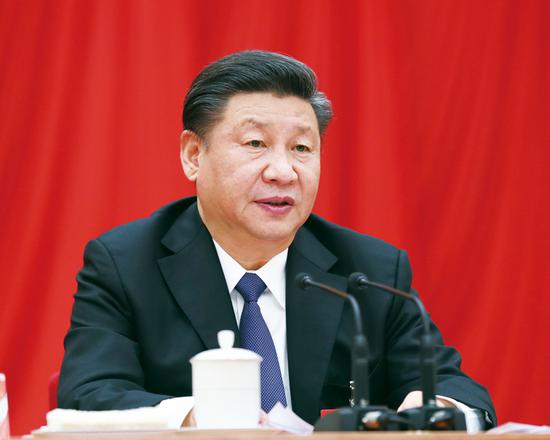 中國(guó)共產(chǎn)黨第十九屆中央委員會(huì)第三次全體會(huì)議，于2018年2月26日至28日在北京舉行。中央委員會(huì)總書(shū)記習(xí)近平作重要講話(huà)。 新華社記者 鞠鵬/攝
